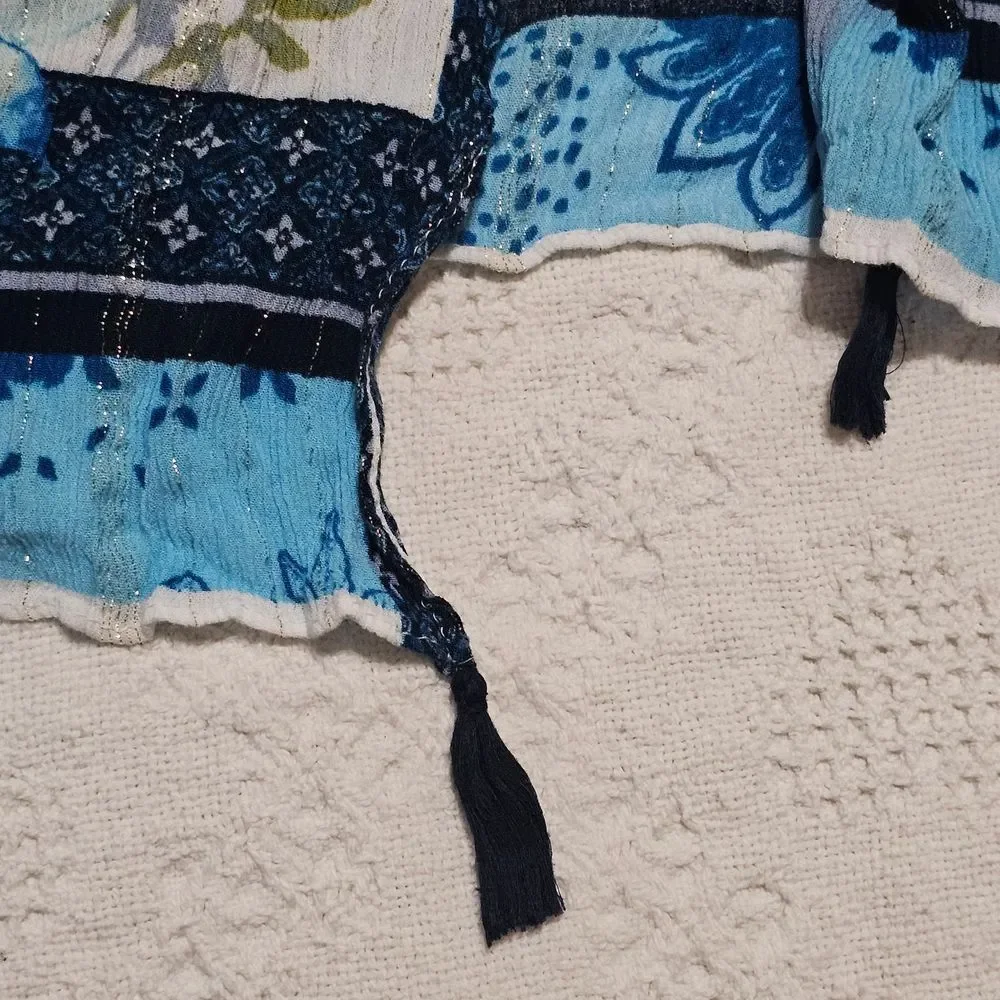 Vince Camuto Blue and White Floral Wrap